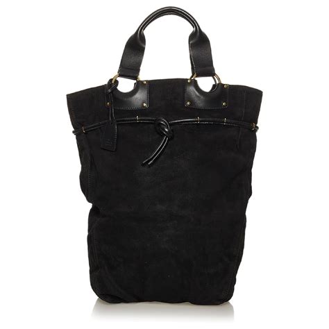 gucci black suede tote|More.